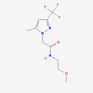 molecular formula C10H14F3N3O2 B4911577 N-(2-methoxyethyl)-2-[5-methyl-3-(trifluoromethyl)-1H-pyrazol-1-yl]acetamide 