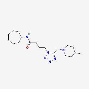 N-cycloheptyl-4-{5-[(4-methyl-1-piperidinyl)methyl]-1H-tetrazol-1-yl}butanamide