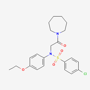 molecular formula C22H27ClN2O4S B4911635 N-[2-(1-azepanyl)-2-oxoethyl]-4-chloro-N-(4-ethoxyphenyl)benzenesulfonamide 