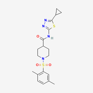 N-(5-cyclopropyl-1,3,4-thiadiazol-2-yl)-1-(2,5-dimethylphenyl)sulfonylpiperidine-4-carboxamide