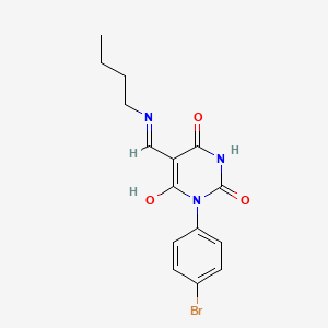 1-(4-Bromophenyl)-5-(butyliminomethyl)-6-hydroxypyrimidine-2,4-dione