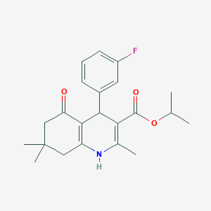 molecular formula C22H26FNO3 B4911673 Propan-2-yl 4-(3-fluorophenyl)-2,7,7-trimethyl-5-oxo-1,4,5,6,7,8-hexahydroquinoline-3-carboxylate 