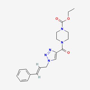 ethyl 4-({1-[(2E)-3-phenyl-2-propen-1-yl]-1H-1,2,3-triazol-4-yl}carbonyl)-1-piperazinecarboxylate