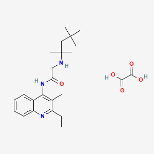 N-(2-ethyl-3-methylquinolin-4-yl)-2-(2,4,4-trimethylpentan-2-ylamino)acetamide;oxalic acid