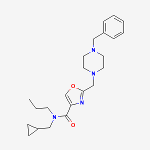 molecular formula C23H32N4O2 B4911736 2-[(4-benzylpiperazin-1-yl)methyl]-N-(cyclopropylmethyl)-N-propyl-1,3-oxazole-4-carboxamide 