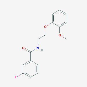 molecular formula C16H16FNO3 B4911798 3-fluoro-N-[2-(2-methoxyphenoxy)ethyl]benzamide 