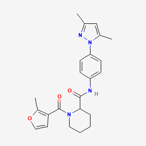 N-[4-(3,5-dimethyl-1H-pyrazol-1-yl)phenyl]-1-(2-methyl-3-furoyl)-2-piperidinecarboxamide