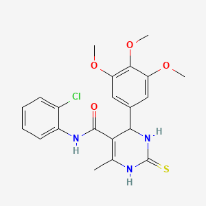 N-(2-chlorophenyl)-6-methyl-2-sulfanylidene-4-(3,4,5-trimethoxyphenyl)-1,2,3,4-tetrahydropyrimidine-5-carboxamide