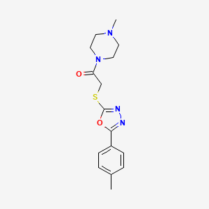 1-methyl-4-({[5-(4-methylphenyl)-1,3,4-oxadiazol-2-yl]thio}acetyl)piperazine