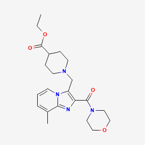 ethyl 1-{[8-methyl-2-(4-morpholinylcarbonyl)imidazo[1,2-a]pyridin-3-yl]methyl}-4-piperidinecarboxylate