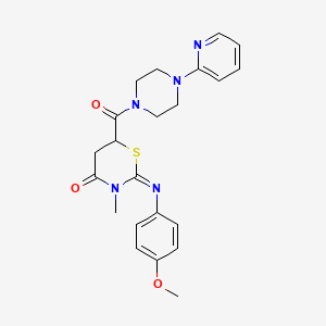 molecular formula C22H25N5O3S B4911927 2-(4-Methoxyphenyl)imino-3-methyl-6-(4-pyridin-2-ylpiperazine-1-carbonyl)-1,3-thiazinan-4-one CAS No. 6048-78-8