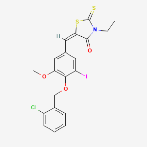 5-{4-[(2-chlorobenzyl)oxy]-3-iodo-5-methoxybenzylidene}-3-ethyl-2-thioxo-1,3-thiazolidin-4-one