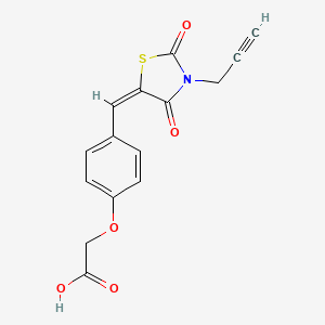 2-[4-[(E)-(2,4-dioxo-3-prop-2-ynyl-1,3-thiazolidin-5-ylidene)methyl]phenoxy]acetic acid