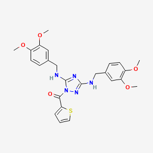 molecular formula C25H27N5O5S B4912037 N,N'-bis(3,4-dimethoxybenzyl)-1-(2-thienylcarbonyl)-1H-1,2,4-triazole-3,5-diamine 