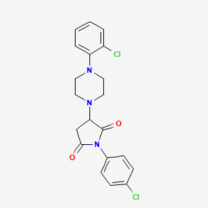 molecular formula C20H19Cl2N3O2 B4912065 1-(4-chlorophenyl)-3-[4-(2-chlorophenyl)-1-piperazinyl]-2,5-pyrrolidinedione 