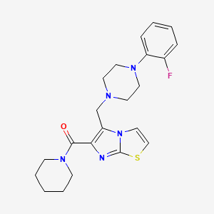 5-{[4-(2-fluorophenyl)-1-piperazinyl]methyl}-6-(1-piperidinylcarbonyl)imidazo[2,1-b][1,3]thiazole