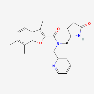 3,6,7-trimethyl-N-{[(2S)-5-oxo-2-pyrrolidinyl]methyl}-N-(2-pyridinylmethyl)-1-benzofuran-2-carboxamide