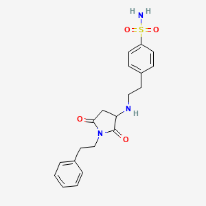 molecular formula C20H23N3O4S B4912237 4-(2-{[2,5-dioxo-1-(2-phenylethyl)-3-pyrrolidinyl]amino}ethyl)benzenesulfonamide 