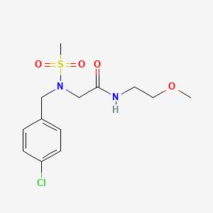 molecular formula C13H19ClN2O4S B4912248 2-{N-[(4-CHLOROPHENYL)METHYL]METHANESULFONAMIDO}-N-(2-METHOXYETHYL)ACETAMIDE 