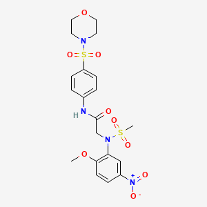 molecular formula C20H24N4O9S2 B4912269 N~2~-(2-methoxy-5-nitrophenyl)-N~2~-(methylsulfonyl)-N~1~-[4-(4-morpholinylsulfonyl)phenyl]glycinamide 