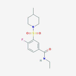 N-ethyl-4-fluoro-3-(4-methylpiperidin-1-yl)sulfonylbenzamide