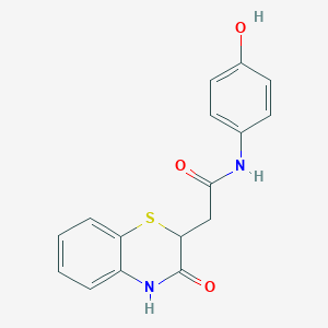 molecular formula C16H14N2O3S B491229 N-(4-hydroxyphenyl)-2-(3-oxo-3,4-dihydro-2H-1,4-benzothiazin-2-yl)acetamide CAS No. 300812-55-9