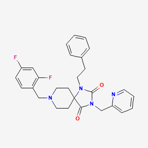 8-(2,4-difluorobenzyl)-1-(2-phenylethyl)-3-(2-pyridinylmethyl)-1,3,8-triazaspiro[4.5]decane-2,4-dione