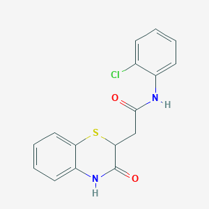 molecular formula C16H13ClN2O2S B491232 N-(2-Chlorophenyl)-2-(3-oxo-3,4-dihydro-2H-1,4-benzothiazin-2-yl)acetamide CAS No. 106691-39-8