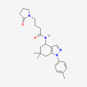 N-[6,6-dimethyl-1-(4-methylphenyl)-4,5,6,7-tetrahydro-1H-indazol-4-yl]-4-(2-oxo-1-pyrrolidinyl)butanamide