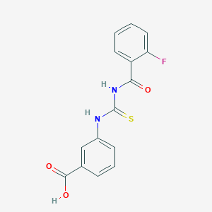 molecular formula C15H11FN2O3S B4912359 3-({[(2-FLUOROPHENYL)FORMAMIDO]METHANETHIOYL}AMINO)BENZOIC ACID 