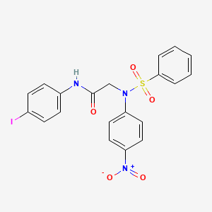 2-[N-(benzenesulfonyl)-4-nitroanilino]-N-(4-iodophenyl)acetamide