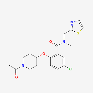 2-[(1-acetyl-4-piperidinyl)oxy]-5-chloro-N-methyl-N-(1,3-thiazol-2-ylmethyl)benzamide