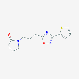 molecular formula C13H15N3O2S B4912469 1-{3-[3-(2-thienyl)-1,2,4-oxadiazol-5-yl]propyl}-2-pyrrolidinone 