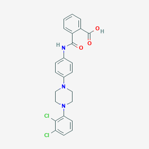 molecular formula C24H21Cl2N3O3 B491247 2-({4-[4-(2,3-Dichlorophenyl)-1-piperazinyl]anilino}carbonyl)benzoic acid 