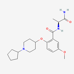 N-[(1S)-2-amino-1-methyl-2-oxoethyl]-2-[(1-cyclopentyl-4-piperidinyl)oxy]-5-methoxybenzamide