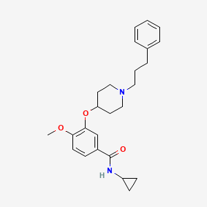 molecular formula C25H32N2O3 B4912485 N-cyclopropyl-4-methoxy-3-{[1-(3-phenylpropyl)-4-piperidinyl]oxy}benzamide 