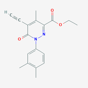 molecular formula C18H18N2O3 B4912488 Ethyl 1-(3,4-dimethylphenyl)-5-ethynyl-4-methyl-6-oxopyridazine-3-carboxylate 