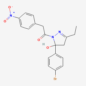 5-(4-bromophenyl)-3-ethyl-1-[(4-nitrophenyl)acetyl]-4,5-dihydro-1H-pyrazol-5-ol