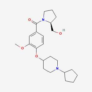 [4-(1-cyclopentylpiperidin-4-yl)oxy-3-methoxyphenyl]-[(2S)-2-(hydroxymethyl)pyrrolidin-1-yl]methanone