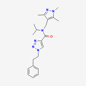 N-isopropyl-1-(2-phenylethyl)-N-[(1,3,5-trimethyl-1H-pyrazol-4-yl)methyl]-1H-1,2,3-triazole-4-carboxamide