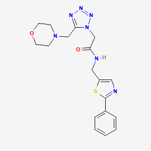 2-[5-(4-morpholinylmethyl)-1H-tetrazol-1-yl]-N-[(2-phenyl-1,3-thiazol-5-yl)methyl]acetamide