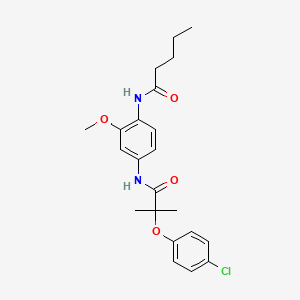 N-(4-{[2-(4-chlorophenoxy)-2-methylpropanoyl]amino}-2-methoxyphenyl)pentanamide