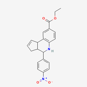 ETHYL 4-(4-NITROPHENYL)-3H,3AH,4H,5H,9BH-CYCLOPENTA[C]QUINOLINE-8-CARBOXYLATE