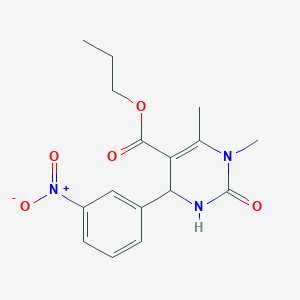 molecular formula C16H19N3O5 B4912594 Propyl 1,6-dimethyl-4-(3-nitrophenyl)-2-oxo-1,2,3,4-tetrahydropyrimidine-5-carboxylate CAS No. 5725-56-4