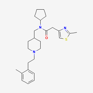 N-cyclopentyl-N-[[1-[2-(2-methylphenyl)ethyl]piperidin-4-yl]methyl]-2-(2-methyl-1,3-thiazol-4-yl)acetamide