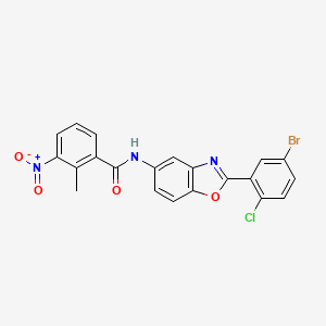 molecular formula C21H13BrClN3O4 B4912629 N-[2-(5-bromo-2-chlorophenyl)-1,3-benzoxazol-5-yl]-2-methyl-3-nitrobenzamide 