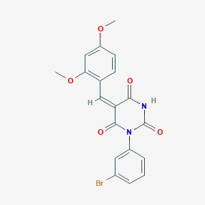 molecular formula C19H15BrN2O5 B4912642 (5E)-1-(3-bromophenyl)-5-(2,4-dimethoxybenzylidene)pyrimidine-2,4,6(1H,3H,5H)-trione 