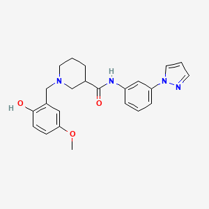 1-(2-hydroxy-5-methoxybenzyl)-N-[3-(1H-pyrazol-1-yl)phenyl]-3-piperidinecarboxamide