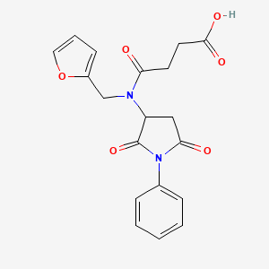 molecular formula C19H18N2O6 B4912664 4-[(2,5-Dioxo-1-phenylpyrrolidin-3-yl)(furan-2-ylmethyl)amino]-4-oxobutanoic acid 