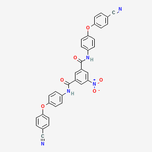 molecular formula C34H21N5O6 B4912666 N,N'-bis[4-(4-cyanophenoxy)phenyl]-5-nitroisophthalamide 